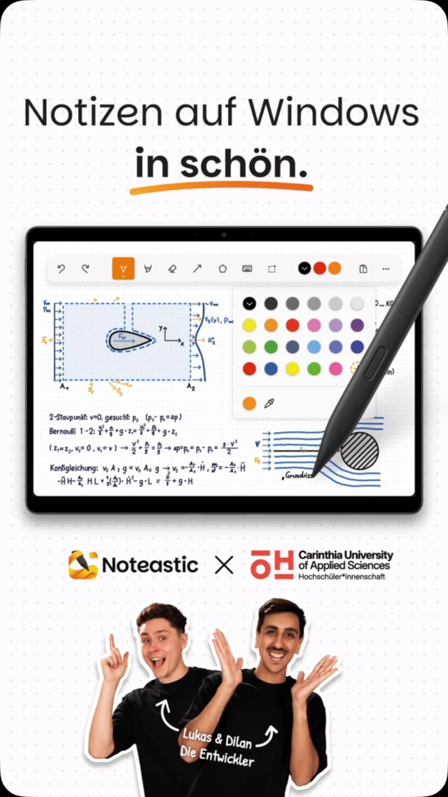 ✍️💻 Handschriftliche Notizen auf Windows? Mit Noteastic geht’s! 🤩 Du möchtest das iPad-Feeling auch auf deinem Windows-Laptop? Dann ist @noteastic genau das Richtige für dich! ✨ Handschriftliche Notizen leicht gemacht 📚 Übersichtliche Organisation deiner Unterlagen 💻 Gemacht für Windows-Laptops 🚀 Intuitiv, praktisch und perfekt für den Studienalltag Entwickelt von Dilan und Lukas, um das Mitschreiben auf Windows einfacher und angenehmer zu machen! 🤝 Wir freuen uns über die Kooperation mit Noteastic, die uns als ÖH CU Kärnten auch bei Gewinnspielen und Aktionen für euch unterstützt! 🔗 Jetzt ausprobieren! Link in Bio! 🇬🇧 English version below ✍️💻 Handwritten notes on Windows? Noteastic makes it possible! 🤩 Want the iPad experience on your Windows laptop? Then @noteastic is just what you need! ✨ Easy handwritten note-taking 📚 Keep your study materials organized 💻 Made for Windows laptops 🚀 Intuitive, practical and perfect for student life Developed by Dilan and Lukas to make note-taking on Windows easier and more enjoyable! 🤝 We’re happy to collaborate with Noteastic, who also supports ÖH CU Kärnten with giveaways and activities for students! 🔗 Try it now! Link in bio! #ÖHCUKärnten #Noteastic #StudentLife #StudyTools #DigitalLearning